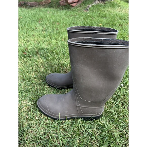 Men's 10 George Dairy Tall Shaft Rubber Rain Slip Resistant Boots Made In Canada - Picture 1 of 9